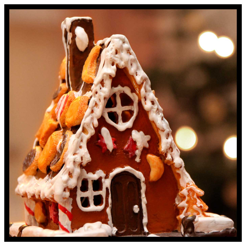 Gingerbread house - Christmas square poster