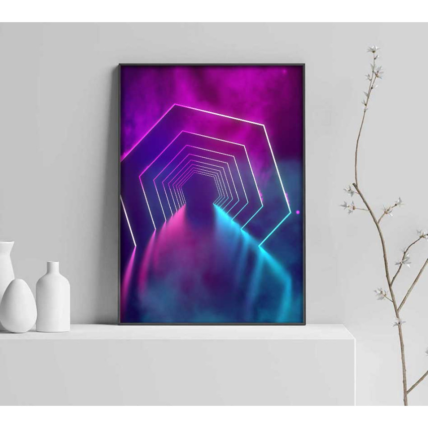 Neon tunnel - Simple poster