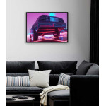 Neonljus & sportbil - Grafisk poster