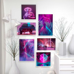 Neon laser planet - Simple poster