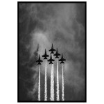 Stridsflygplan flyguppvisning - Poster i gråskala