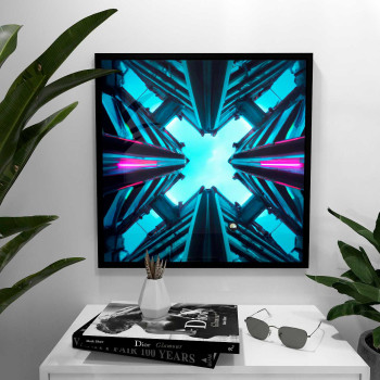 Abstract buildings - Turkos cyberpunk poster