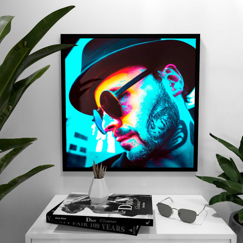 Cyberpunk man - Fashion neonfärg poster