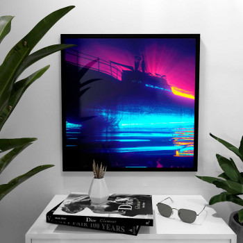 Abstract Submarine - Cyberpunk affisch