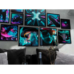 Abstract UFO - Turkos cyberpunk poster