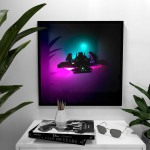 Abstract UFO - Turkos cyberpunk poster