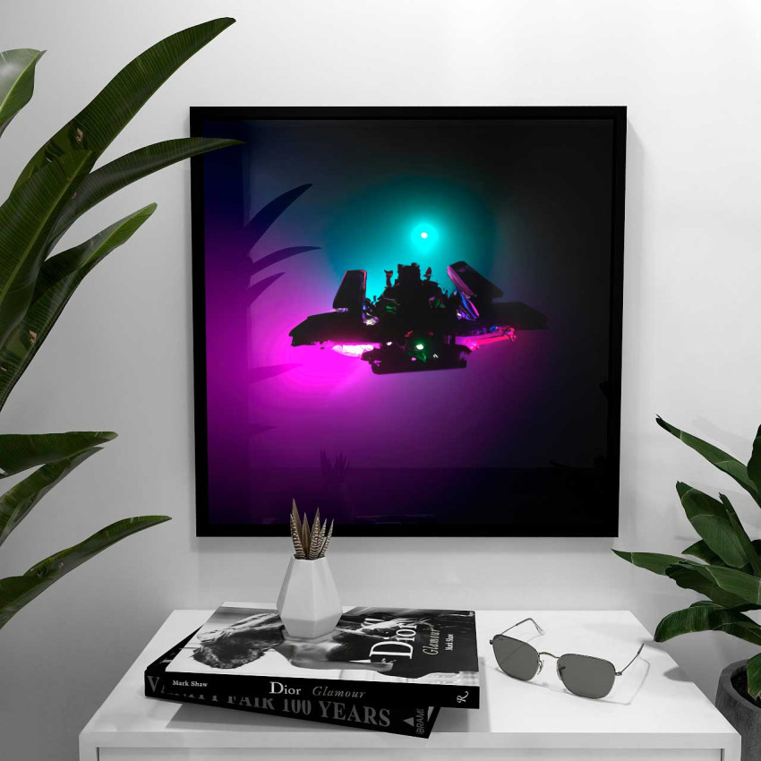 Abstract UFO - Turkos cyberpunk poster