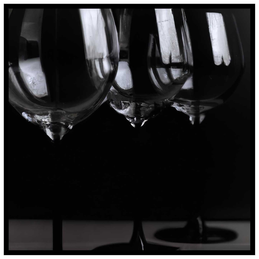 Abstrakt Vinglas - Elegant kvadratisk affisch till köket