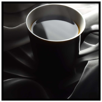 Kaffekopp i mörker - Elegant kvadratisk köksaffisch