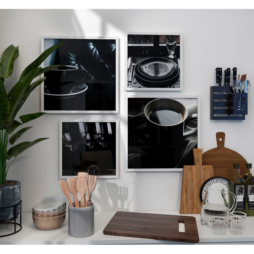 Abstrakt Vinglas - Elegant kvadratisk affisch till köket