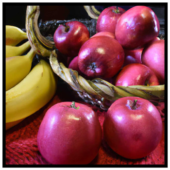 Rosa äpplen & Bananer - Färgglad kökstavla