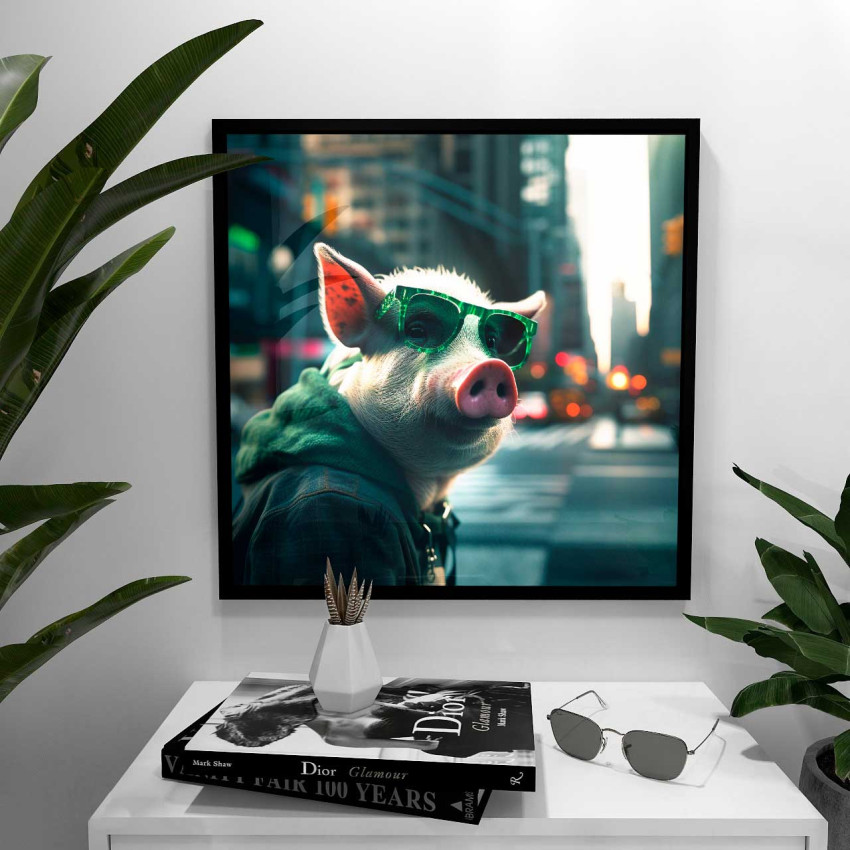 New York Pig - Kvadratisk poster