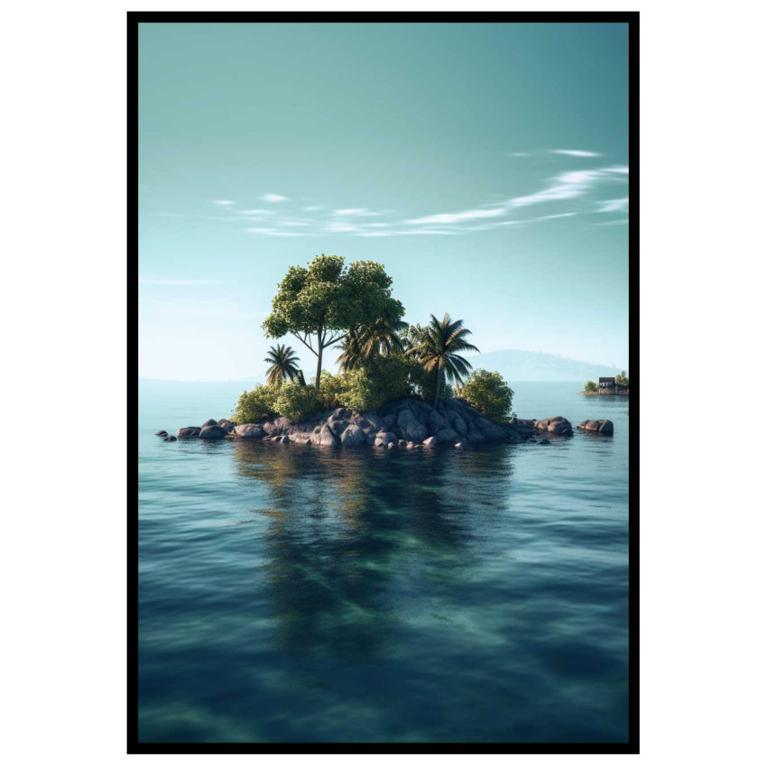 Small deserted island - Poster in light blue