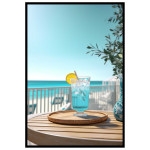 Exotisk drink i solen - Turkos och ljus poster