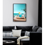 Exotisk drink i solen - Turkos och ljus poster