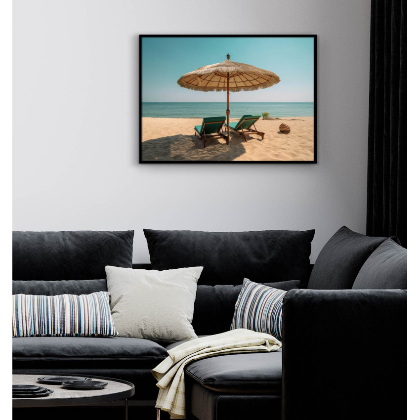 Solstolar & parasoll på beachen - Exotisk poster