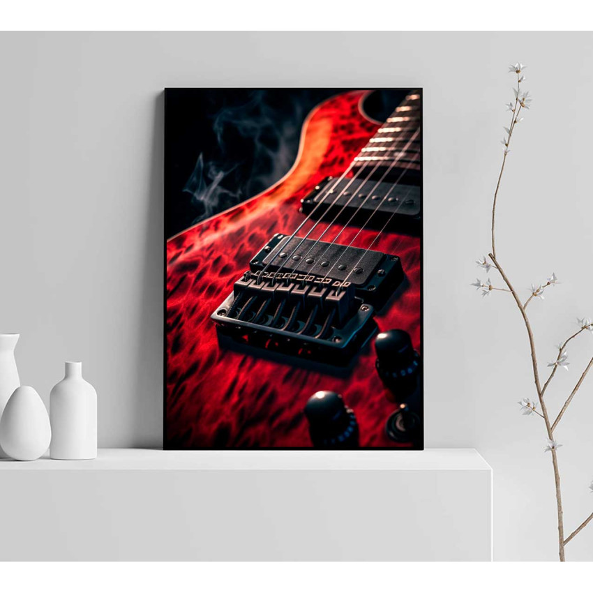 Music poster - Red electric guitar