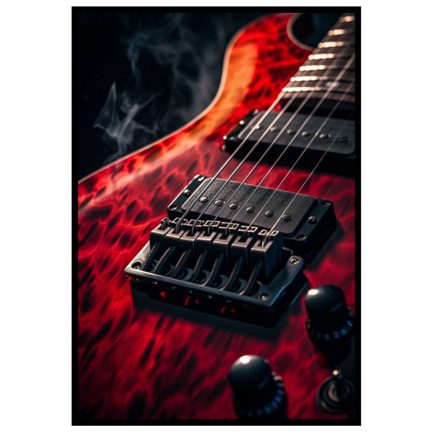 Music poster - Red electric guitar