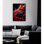Music poster - Red electric guitar