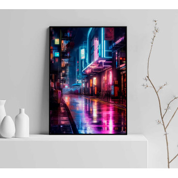 The Future City - Cyber punk poster