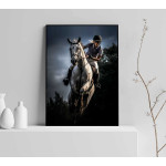 Girl on white horse - Animal action poster