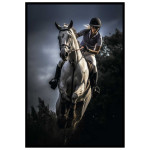 Girl on white horse - Animal action poster