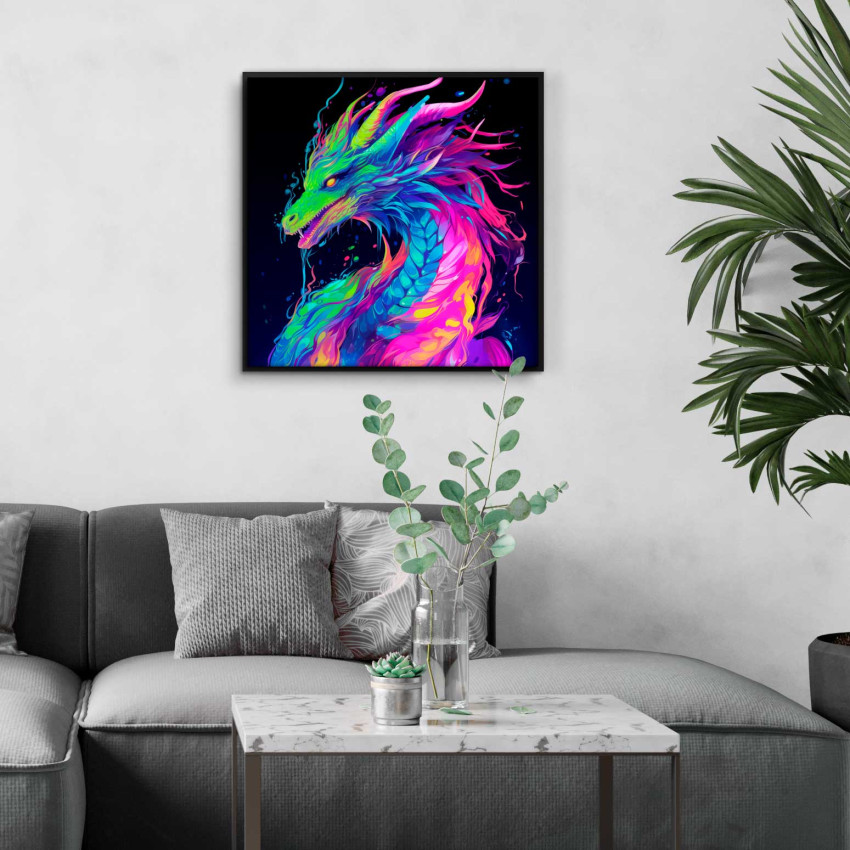 Dragon of Colors - Square & colorful poster