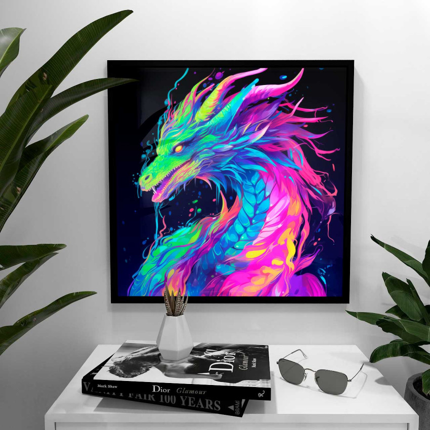Dragon of Colors - Square & colorful poster