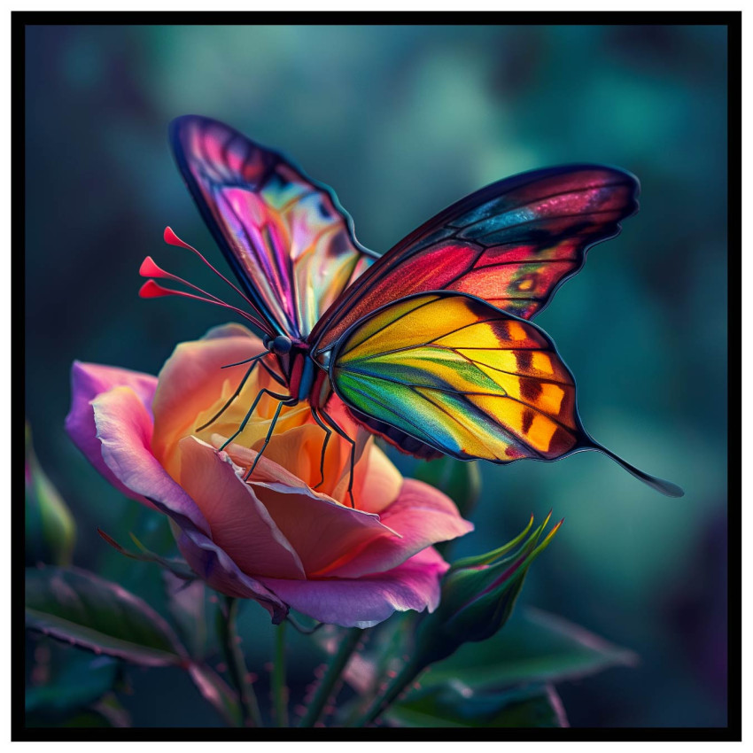 Butterfly of Colors - Kvadratisk & färgstark poster