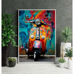 Street art Vespa - Färgstark poster