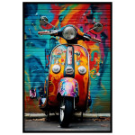 Street art Vespa - Färgstark poster