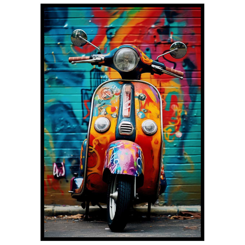 Street art Vespa - Färgstark poster