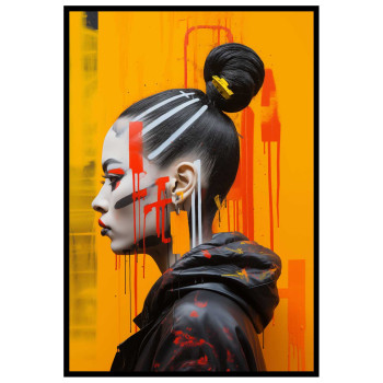 Street Art Girl - Färgstark poster