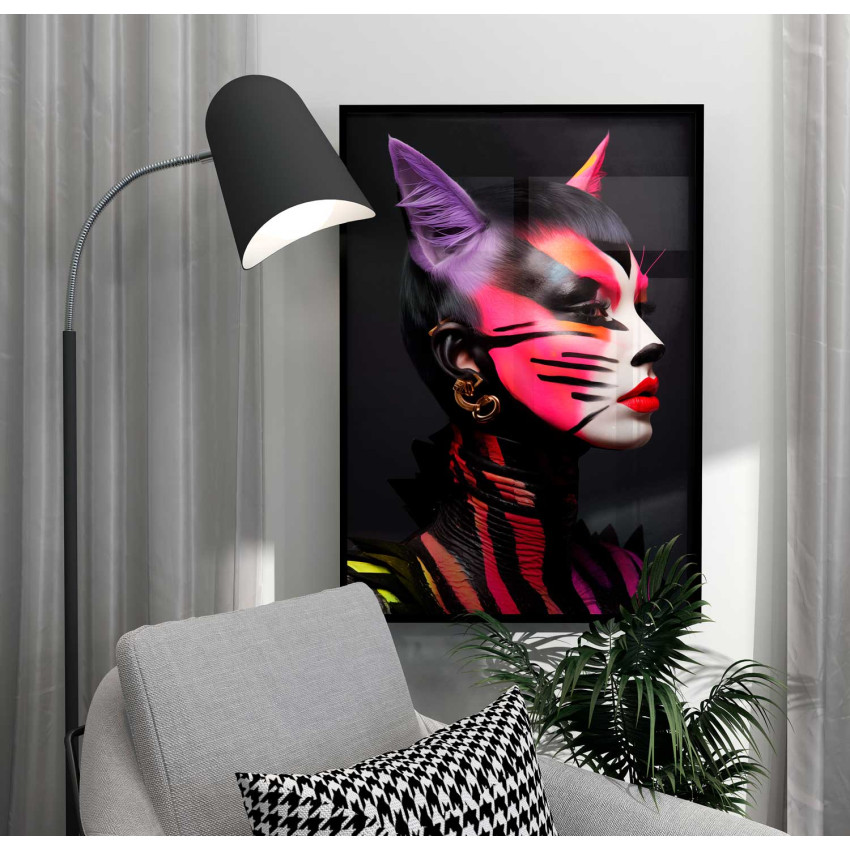 Colorful Cat Woman - Färgstark poster