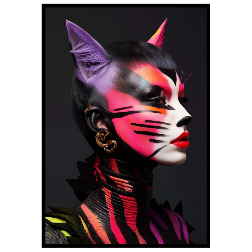 Colorful Cat Woman - Färgstark poster