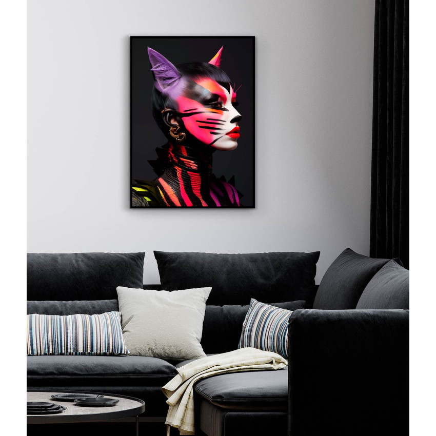 Colorful Cat Woman - Färgstark poster