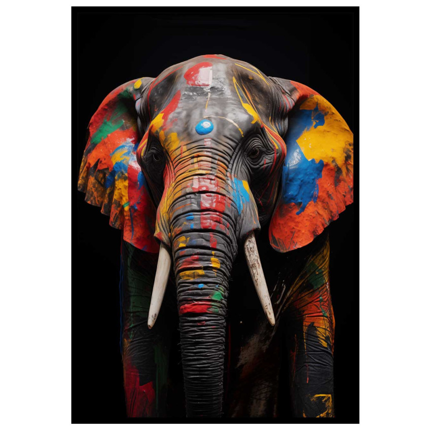 Colorful Elephant - Färgstark djuraffisch
