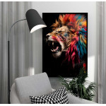 Colorful Lion - Färgstark djur poster