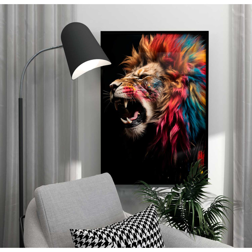 Colorful Lion - Färgstark djur poster