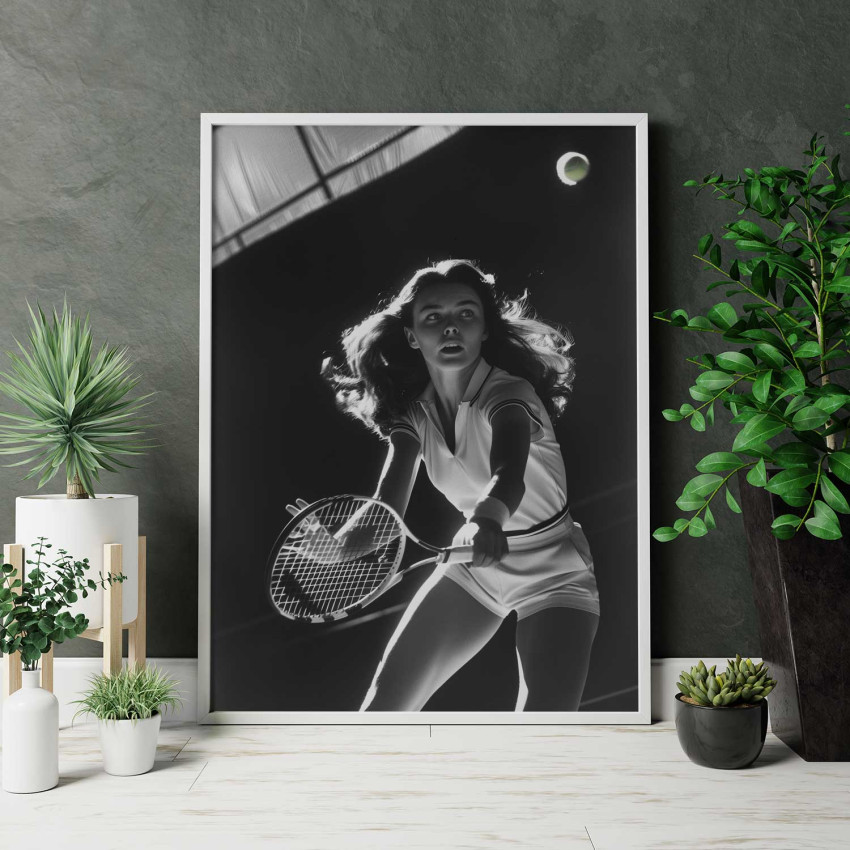 Tennis Girl in the 60's - Retro poster