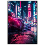 Neon Sports Car - Cyberpunk poster
