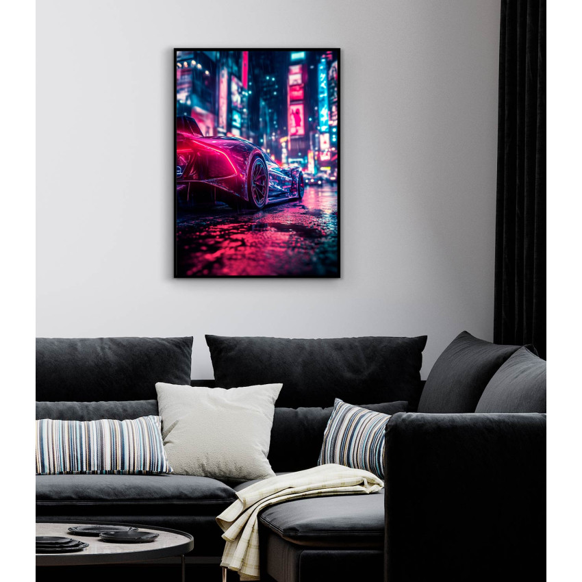 Neon Sports Car - Cyberpunk poster