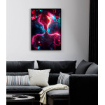 Colorful Kittens in Neon - Simple poster