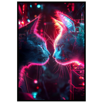 Kittens of the Future - Cyber punk poster