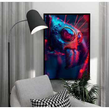 Neon Macro Sprider - Cyberpunk affisch