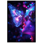 Abstrakt Fjäril  - Cyberpunk poster