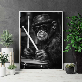 Monkey on the Drums - Trendig poster