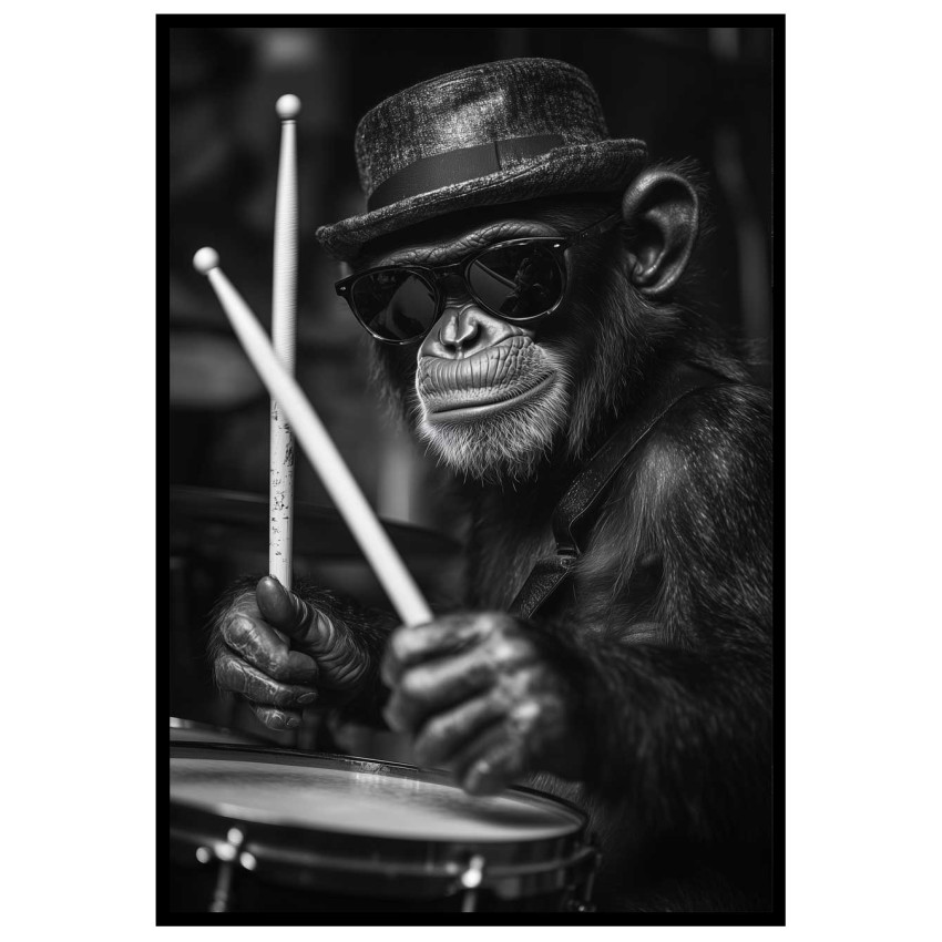 Monkey on the Drums - Trendig poster
