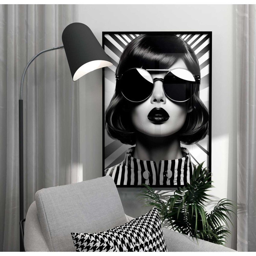 Fashion girl med vintagevibe – Poster för stilmedvetna hem