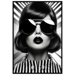 Fashion girl med vintagevibe – Poster för stilmedvetna hem